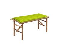 Banc de Jardin Pliable avec Coussin 118 cm Bambou Terrasse Extérieur vidaXL