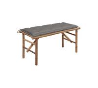 Banc de jardin pliable avec coussin 118 cm Bambou