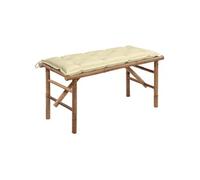 Banc de Jardin Pliable avec Coussin 118 cm Bambou Terrasse Extérieur vidaXL