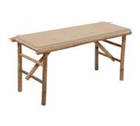 Banc de jardin pliable avec coussin 118 cm Bambou G