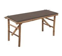 Banc de jardin pliable avec coussin 118 cm Bambou G