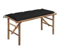 Banc de jardin pliable avec coussin 118 cm Bambou G