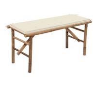 Banc de jardin pliable avec coussin 118 cm Bambou G