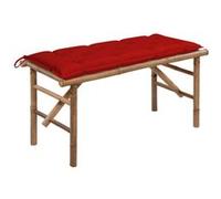 Banc de jardin pliable avec coussin 118 cm Bambou G