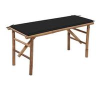 Banc de jardin pliable avec coussin 118 cm Bambou G