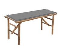 Banc de Jardin Pliable et Coussin 118cm Bambou Extérieur Terrasse Patio vidaXL