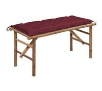 Banc de jardin pliable avec coussin 118 cm Bambou G