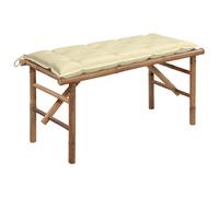 Banc de Jardin Pliable avec Coussin 118 cm Bambou Terrasse Extérieur vidaXL