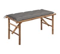 vidaXL Banc de jardin pliable avec coussin 118 cm Bambou
