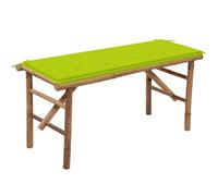 Banc de Jardin Pliable avec Coussin 118 cm Bambou Terrasse Extérieur vidaXL
