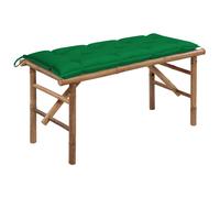 Banc de Jardin Pliable avec Coussin 118 cm Bambou Terrasse Extérieur vidaXL