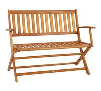 Banc de Jardin Pliable Bois d'eucalyptus certifié FSC® 2 Places 4 Pieds Robustes Banc en Bois pré-huilé terrasse Balcon meuble