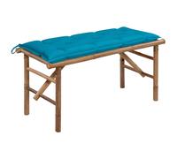 Banc de Jardin Pliable et Coussin 118cm Bambou Extérieur Terrasse Patio vidaXL