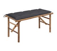 Banc de jardin pliable avec coussin 118 cm Bambou G
