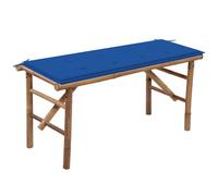 Banc de Jardin Pliable et Coussin 118cm Bambou Extérieur Terrasse Patio vidaXL