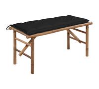 Banc de Jardin Pliable et Coussin 118cm Bambou Extérieur Terrasse Patio vidaXL