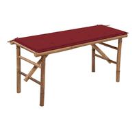 Banc de Jardin Pliable et Coussin 118cm Bambou Extérieur Terrasse Patio vidaXL