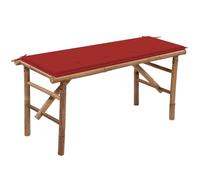 Banc de Jardin Pliable et Coussin 118cm Bambou Extérieur Terrasse Patio vidaXL