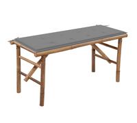 Banc de Jardin Pliable et Coussin 118cm Bambou Extérieur Terrasse Patio vidaXL