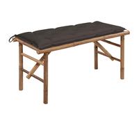 Banc de Jardin Pliable et Coussin 118cm Bambou Extérieur Terrasse Patio vidaXL