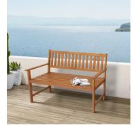 Banc de jardin pour 2 personnes Canzano bois d'eucalyptus 120 x 58 x 90 cm naturel