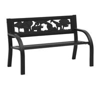vidaXL Banc de jardin pour enfants 86 cm en acier – pour patio, terrasse, extérieur