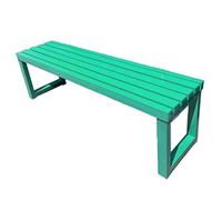 Banc de jardin robuste en métal noir - Mobilier de terrasse en fonte résistant aux intempéries - Assise de parc de 1,5 m - Disponible en 7 couleurs vert option incluse