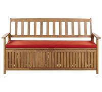 Banc de Jardin Rustique avec Rangement en Bois d'Acacia Extérieur 160 cm Co
