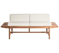 Banc de Jardin Rustique en Bois d'Acacia 210 x 84 cm 2 places avec Coussins