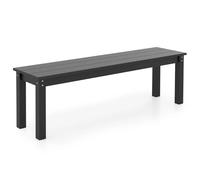 Banc De Jardin Sans Dossier 140 X 35 X 45 Cm Idéal Pour 2 À 3 Personnes Charme Rustique En Hdpe Noir Helloshop26 20_0010561 Multicolore