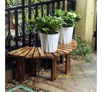 Banc de jardin semi-circulaire en bois, banc d'arbre à lattes enveloppantes, mobilier d'extérieur résistant aux intempéries, banc de patio incurvé pour parc, cour, terrasse, pelouse(Half Round)