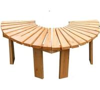 Banc de jardin semi-circulaire en bois massif anti-corrosion en forme d'éventail Tabouret de terrasse incurvé pour parc et balcon (couleur : poire)