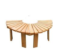 Banc de jardin semi-circulaire en bois massif anti-corrosion pour extérieur en forme d'éventail pour balcon et terrasse