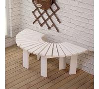 Banc de jardin semi-circulaire en bois massif anti-corrosion, siège extérieur en forme d'éventail, tabouret de fleurs incurvé, meubles de parc durables pour terrasse et balcon