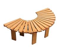 Banc de jardin semi-circulaire en bois massif, résistant aux intempéries, parfait pour porche, terrasse et parc (curcuma, design demi-rond)