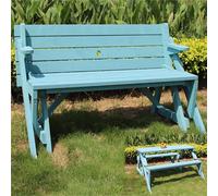 Banc de jardin, table de pique-nique, table de salle à manger convertible 2 en 1 avec trou pour parasol, mobilier de patio pliable pour jardin et porche