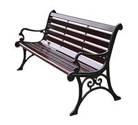 Banc de jardin, terrasse, banc de jardin, banc de parc avec assise à lattes, cadre en fonte, banc de véranda en bois massif avec dossier et accoudoirs pour 2 à 3 personnes