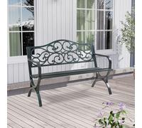 Banc de jardin 'Utav' pour 2-3 personnes acier 127 x 53 x 79 cm gris foncé avec patine verte