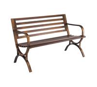 Banc de Jardin-VEVOR-127 cm-Acier Carbone-Dossier à Lattes et Accoudoirs à Bords Arrondis pour Terrasse, Parc