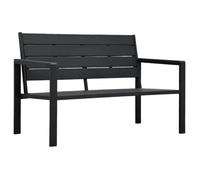 vidaXL Banc de jardin 120 cm – PEHD, design élégant, résistant aux intempéries – Noir