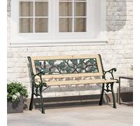 Banc De Jardin Vidaxl Avec Dossier À Motif De Roses 116 Cm En Bois