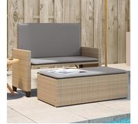 Vidaxl Banc De Jardin Et Coussins Et Repose-Pied Beige Résine Tressée