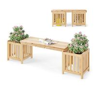 Banc de jardinière en bois 2 en 1 pour 2 lits de jardin surélevés avec fente, assemblage facile, parfait pour balcon, terrasse, jardin, meubles de jardin en bois d'épicéa