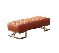 Banc de lit avec Rangement Tabouret de Bout lit, Tabouret Chambre à Coucher en Cuir, Langer, Banc Rangement for la Maison, Repos for vestiaire, Long, canapé(Orange,Moyen)