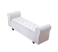 Banc de lit bleu multifonctionnel pour chambre à coucher et solution de rangement de petite taille, idéal pour les chaussures, les vêtements et le canapé ; table de chevet élégante pour un salon