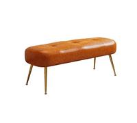 Banc de lit capitonné Moderne Gris Clair - Tabouret Repose-Pieds Multifonctionnel avec Pieds en métal pour entrée, Salle à Manger et Salon 120 x 36 x 41 cm