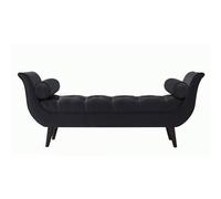 Banc de lit capitonné, repose-pieds ottoman moderne en velours avec bouton touffeté pour chambre à coucher et salon
