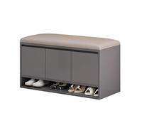 Banc de lit carré avec cadre en bois massif avec compartiments séparés, banc de lit avec étagères amovibles, tissu doux, idéal pour ranger des articles divers (C100 x 35 x ...)