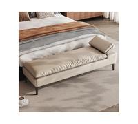 Banc de lit haut de gamme beige - Ottoman polyvalent pour chambre à coucher, canapé de salon élégant et tabouret de rangement, canapé long peu encombrant pour vêtements et accessoires