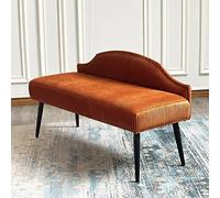 Banc de lit luxueux rembourré en velours avec dossier, siège d'entrée moderne, meuble de salle à manger, décoration en fourrure - 119,4 x 40,6 x 66 cm